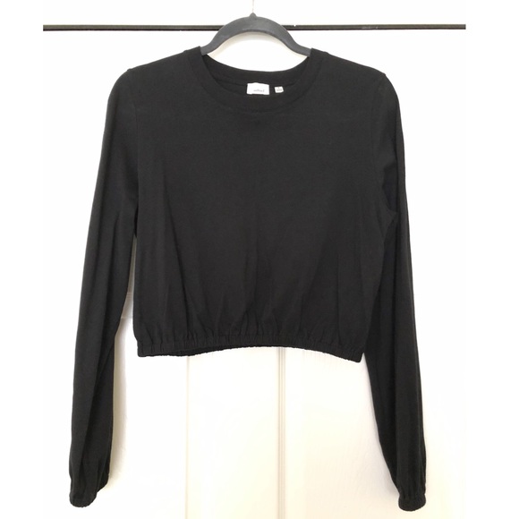 Aritzia Wilfred Cropped Elastic Hem/Cuff Top - Picture 1 of 5